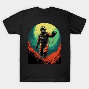 Skeleton Astronaut Sci Fi Horror T-Shirt